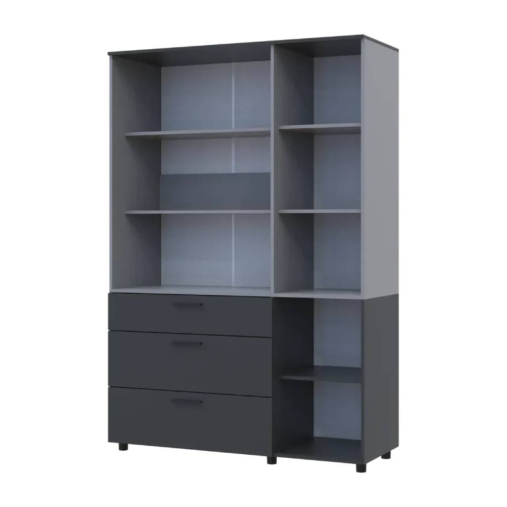 Шафа для одягу Doros Торн Антрацит/Сірий 3 ДСП/3Ш (полиці) 135х51.6х200 (DRS-012036)