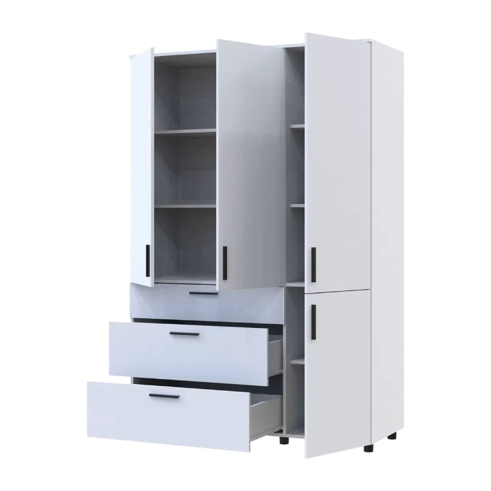 Шафа для одягу Doros Торн Білий 3 ДСП/3Ш (полиці) 135х51.6х200 (DRS-012056)