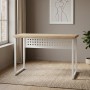 Стол письменный Майк Ferrum-decor 75x140x70 Белый металл ДСП Дуб Евок Прибрежный 32 мм (FRD-108259)