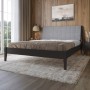 Полуторне дерев'яне ліжко Mebigrand Лондон Н Графітовий (RAL9011)/Аляска 93 (Сірий) 120х200 см (MBG-24993)