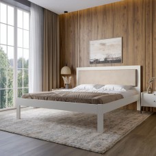 Односпальне дерев'яне ліжко Mebigrand Пекін П4 Айворі (S0505Y30R)/Аляска 23 (Бежевий) 80х200 см (MBG-18113)
