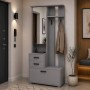 Вешалка с тумбой для обуви и зеркалом LION Тиволи 80х37,5х200 см Серая Мышь (LION-045649)