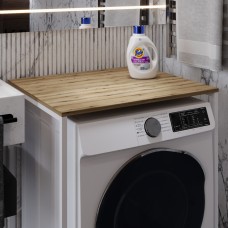 Стеллаж полка Бафрум 401 Ferrum-decor для стиральной машины 90x70,5x60,5 Белый металл ДСП Дуб Евок Прибрежный 16 мм (FRD-107579)