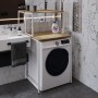 Стелаж-полиця Бафрум 402 Ferrum-decor для пральної машини 133,5x70,5x60,5 Білий метал ДСП Дуб Евок Прибережний 16 мм (FRD-107589)