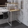 Стелаж-полиця Бафрум 402 Ferrum-decor для пральної машини 133,5x70,5x60,5 Білий метал ДСП Дуб Евок Прибережний 16 мм (FRD-107589)