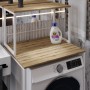 Стелаж-полиця Бафрум 402 Ferrum-decor для пральної машини 133,5x70,5x60,5 Білий метал ДСП Дуб Евок Прибережний 16 мм (FRD-107589)