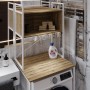 Стелаж-полиця Бафрум 403 Ferrum-decor для пральної машини 178x70,5x60,5 Білий метал ДСП Дуб Евок Прибережний 16 мм (FRD-107599)