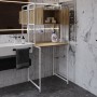 Стеллаж полка Бафрум 404 Ferrum-decor для стиральной машины 178x70,5x60,5 Белый металл ДСП Дуб Евок Прибрежный 16 мм (FRD-107609)