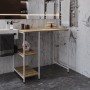 Стеллаж полка Бафрум 405 Ferrum-decor для стиральной машины 90x101x60,5 Белый металл ДСП Дуб Евок Прибрежный 16 мм (FRD-107619)