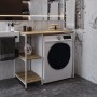Стеллаж полка Бафрум 405 Ferrum-decor для стиральной машины 90x101x60,5 Белый металл ДСП Дуб Евок Прибрежный 16 мм (FRD-107619)