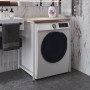 Стеллаж полка Бафрум 401 Ferrum-decor для стиральной машины 90x70,5x60,5 Белый металл ДСП Дуб Сан-Марино 16 мм (FRD-107359)