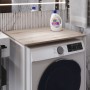 Стеллаж полка Бафрум 401 Ferrum-decor для стиральной машины 90x70,5x60,5 Белый металл ДСП Дуб Сан-Марино 16 мм (FRD-107359)