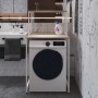 Стеллаж полка Бафрум 402 Ferrum-decor для стиральной машины 133,5x70,5x60,5 Белый металл ДСП Дуб Сан-Марино 16 мм (FRD-107369)