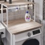 Стеллаж полка Бафрум 402 Ferrum-decor для стиральной машины 133,5x70,5x60,5 Белый металл ДСП Дуб Сан-Марино 16 мм (FRD-107369)