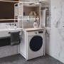 Стеллаж полка Бафрум 403 Ferrum-decor для стиральной машины 178x70,5x60,5 Белый металл ДСП Дуб Сан-Марино 16 мм (FRD-107379)