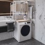 Стеллаж полка Бафрум 404 Ferrum-decor для стиральной машины 178x70,5x60,5 Белый металл ДСП Дуб Сан-Марино 16 мм (FRD-107389)
