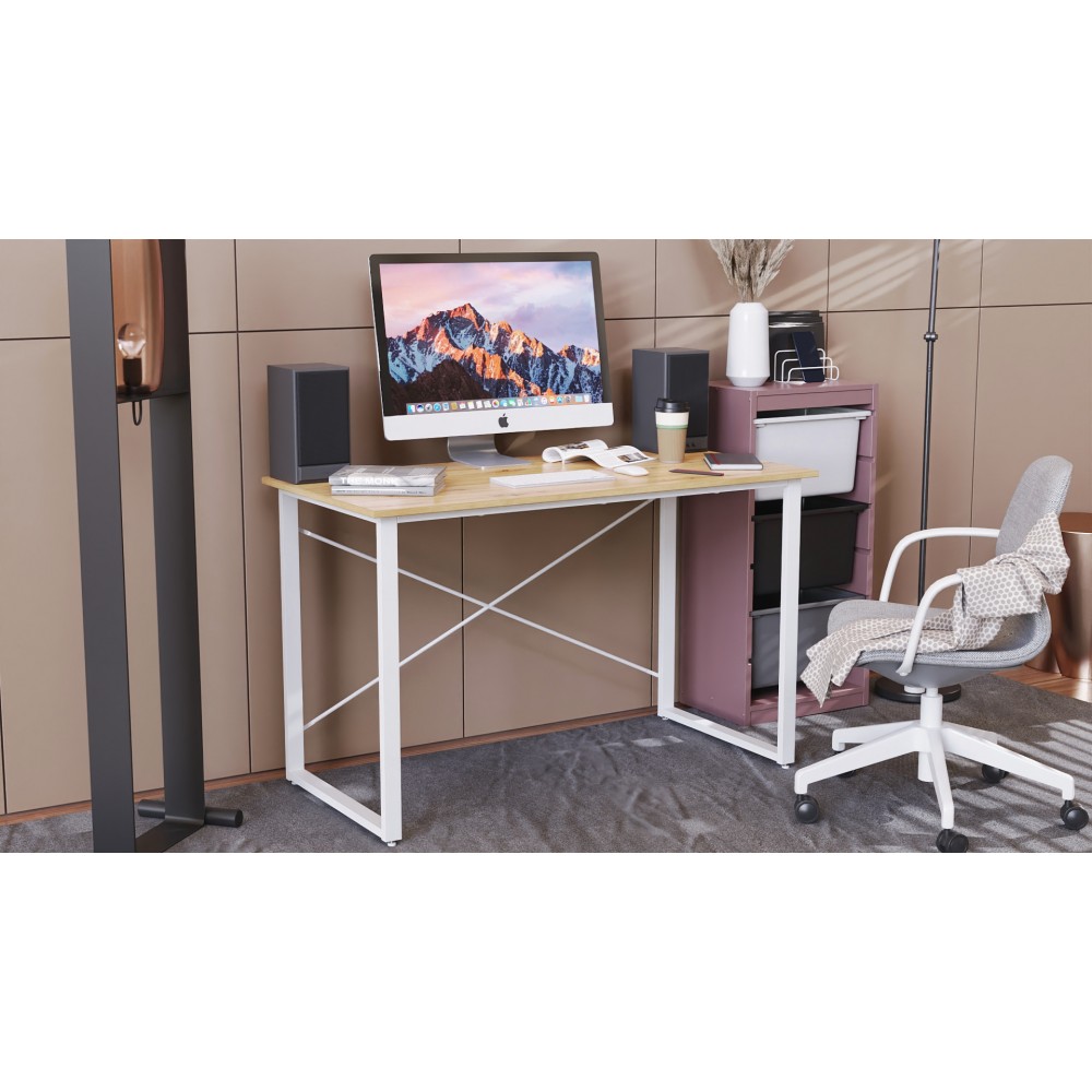 Компьютерный стол Ferrum-decor Дейв 75x140x60 белый ДСП Дуб Артизан 16мм (FRD-107049)