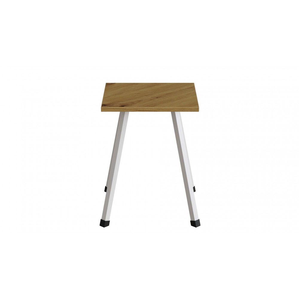 Табурет Ferrum-decor 430x320x320 Белый металл ДСП Дуб Артизан 16 мм (FRD-106919)