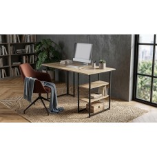 Стіл письмовий Кевин Ferrum-decor 75x120x60 Чорний метал ДСП Дуб Кремона Торро 16 мм (FRD-108159)