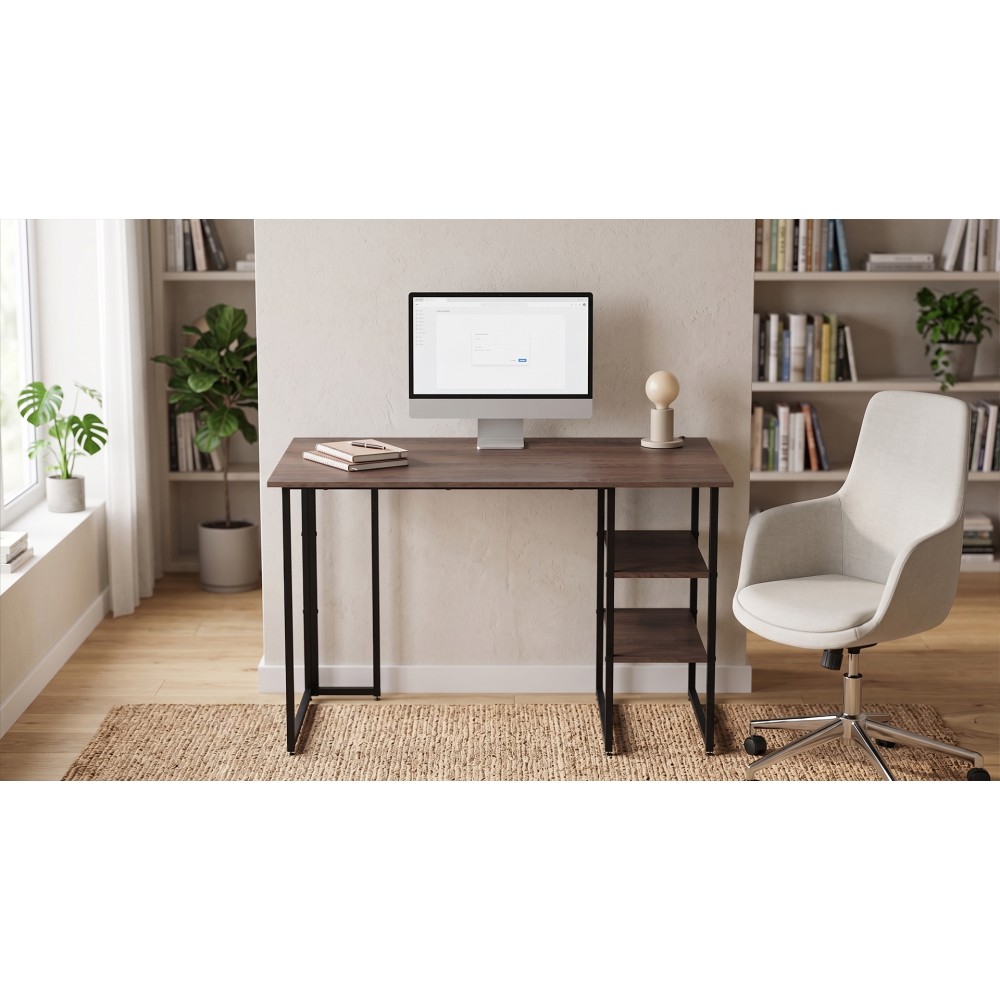 Стол письменный Кевин Ferrum-decor 75x100x60 Черный металл ДСП Дуб Кремона Канолло 16 мм (FRD-108009)