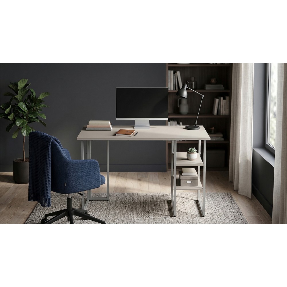 Стол письменный Кевин Ferrum-decor 75x100x60 Серый металл ДСП Кашемир 16 мм (FRD-108119)