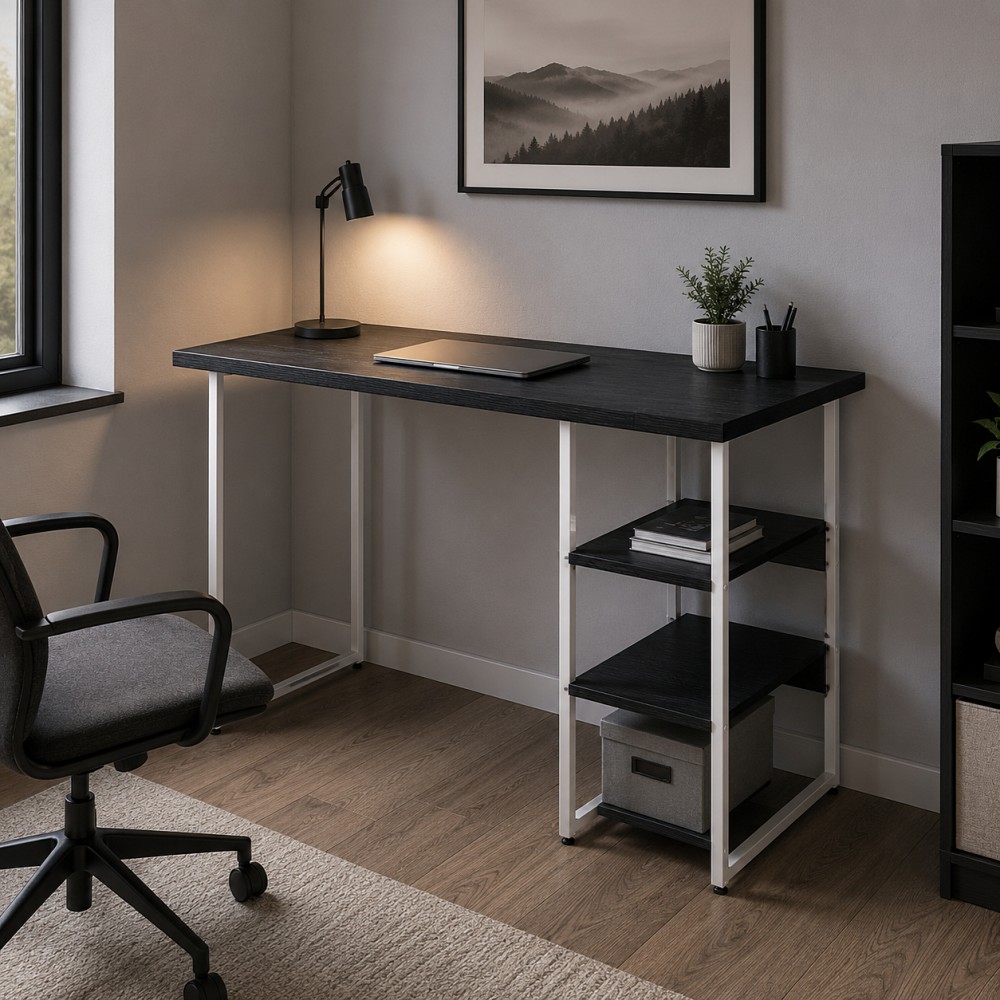 Стол письменный Кевин Ferrum-decor 75x120x70 Белый металл ДСП Каштан Арвадонна 32 мм (FRD-108109)