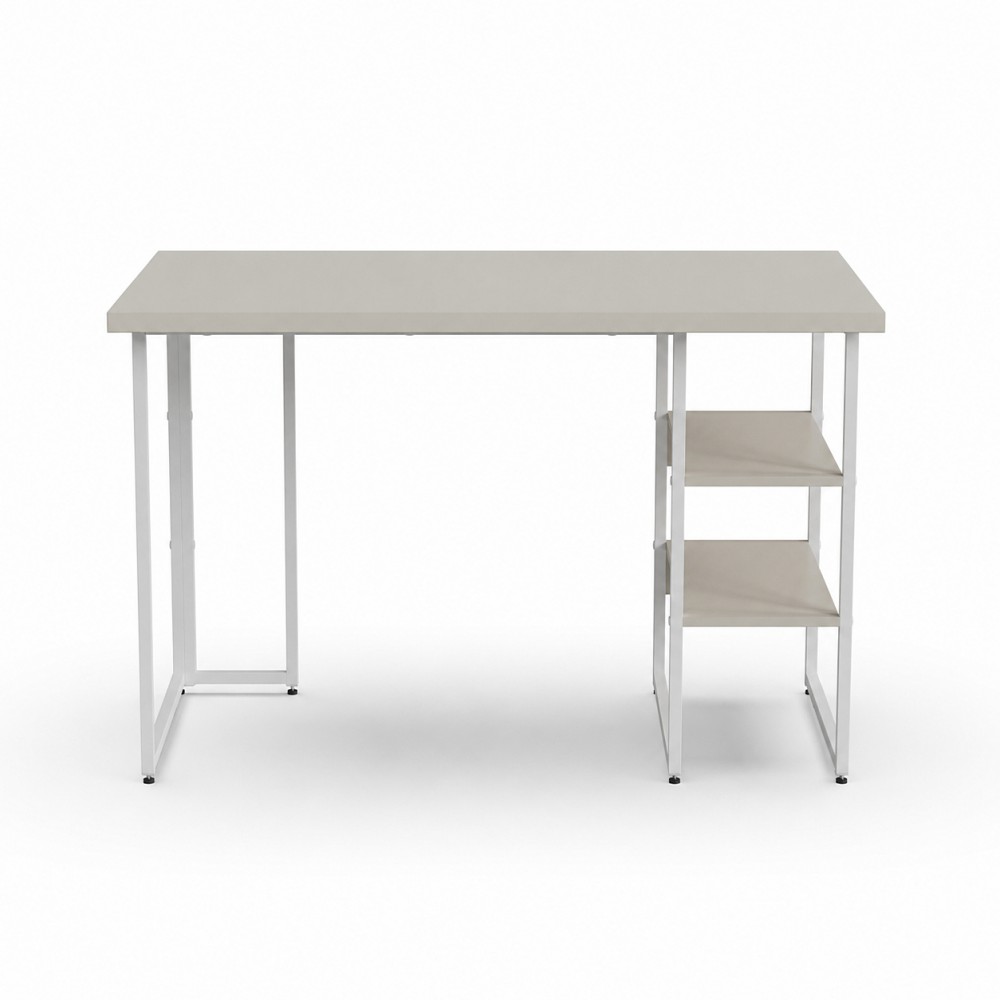 Стол письменный Кевин Ferrum-decor 75x100x70 Белый металл ДСП Кашемир 32 мм (FRD-108139)