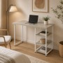Стол письменный Кевин Ferrum-decor 75x100x70 Белый металл ДСП Кашемир 32 мм (FRD-108139)