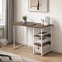 Стол письменный Кевин Ferrum-decor 75x120x60 Белый металл ДСП Дуб Кремона Канолло 32 мм (FRD-108019)