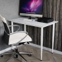 Стол универсальный Prime Ferrum-decor 750x1200x600 Белый металл ДСП Бетон 16 мм (FRD-107699)