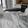 Круглий стіл MARSI 4 870-4 ніжки конусні Ferrum-decor 750x870x870 Білий метал ДСП Дуб Каштан Арвадонна 16 мм (FRD-107529)