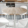 Круглий стіл MARSI 4 870-4 ніжки конусні Ferrum-decor 750x870x870 Білий метал ДСП Дуб Сонома 16 мм (FRD-107439)
