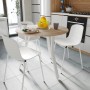 Круглий стіл MARSI 3 870-3 Ferrum-decor 750x870x870 Білий метал ДСП Дуб Сонома 16 мм (FRD-107429)