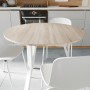 Круглий стіл MARSI 3 870-3 Ferrum-decor 750x870x870 Білий метал ДСП Дуб Сонома 16 мм (FRD-107429)