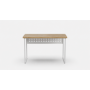 Стол письменный Майк Ferrum-decor 75x100x60 Белый металл ДСП Дуб Евок Прибрежный 32 мм (FRD-108229)