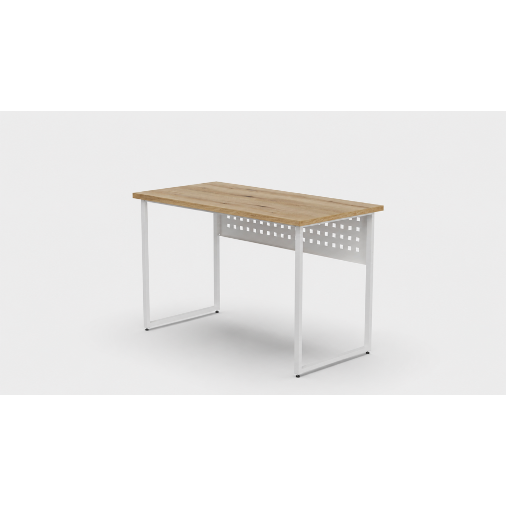 Стол письменный Майк Ferrum-decor 75x100x60 Белый металл ДСП Дуб Евок Прибрежный 32 мм (FRD-108229)