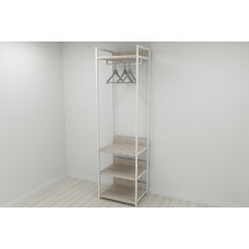 Шафа Гардероб Уні секція 3 серії Конект Ferrum-decor 220x60x50 см Білий метал ДСП Дуб Сан-Марино 32 мм (FRD-106889)