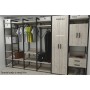 Шафа Гардероб Уні секція 6 серії Конект Ferrum-decor 220x60x50 см Чорний метал ДСП Дуб Сан-Марино 16 мм (FRD-106909)