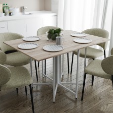 Розкладний стіл-трансформер книжка Моріс 3 Ferrum-decor 75x130x90 Білий метал ДСП Дуб Сан-Марино 16 мм (FRD-107419)