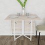Стол раскладной трансформер книжка Морис 3 Ferrum-decor 75x130x90 Белый металл ДСП Дуб Сан-Марино 16 мм (FRD-107419)