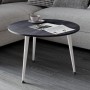 Журнальний круглий стіл OPTIMA 1 ніжки конусні Ferrum-decor 450x670x670 Білий метал ДСП Каштан Арвадонна 16 мм (FRD-107539)