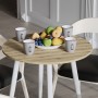 Стол круглый OPTIMA 4 ноги на конус Ferrum-decor 750x670x670 Белый металл ДСП Дуб Евок Прибрежный 16 мм (FRD-107569)
