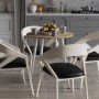 Стол круглый OPTIMA 4 ноги на конус Ferrum-decor 750x670x670 Белый металл ДСП Дуб Евок Прибрежный 16 мм (FRD-107569)