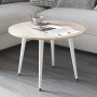 Стол журнальный круглый OPTIMA 2 ноги на конус Ferrum-decor 450x670x670 Белый металл ДСП Дуб Сонома 16 мм (FRD-107479)