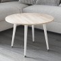 Стол журнальный круглый OPTIMA 2 ноги на конус Ferrum-decor 450x670x670 Белый металл ДСП Дуб Сонома 16 мм (FRD-107479)