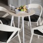 Круглий стіл OPTIMA 4 ніжки конусні Ferrum-decor 750x670x670 Білий метал ДСП Дуб Сонома 16 мм (FRD-107459)