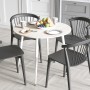 Круглий стіл OPTIMA 5 ніжки конусні Ferrum-decor 750x900x900 Білий метал ДСП Дуб Сонома 16 мм (FRD-107489)