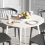 Круглий стіл OPTIMA 5 ніжки конусні Ferrum-decor 750x900x900 Білий метал ДСП Дуб Сонома 16 мм (FRD-107489)