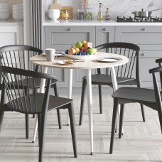 Круглий стіл OPTIMA 5 ніжки конусні Ferrum-decor 750x900x900 Білий метал ДСП Дуб Сонома 16 мм (FRD-107489)
