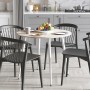 Круглий стіл OPTIMA 5 ніжки конусні Ferrum-decor 750x900x900 Білий метал ДСП Дуб Сонома 16 мм (FRD-107489)